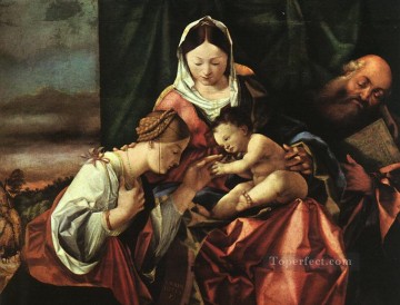 Lorenzo Lotto Painting - The Mystic Marriage of St Catherine Renaissance Lorenzo Lotto